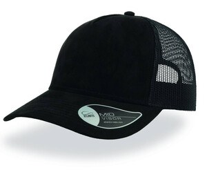 ATLANTIS AT196 - Casquette style trucker en faux daim Zwart