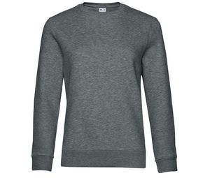 B&C BCW01Q - Straight Sleeve Sweatshirt 280 QUEEN Heide Middengrijs