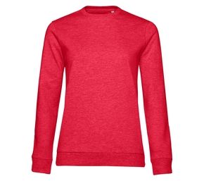 B&C BCW02W - Dames crewneck Heide Rood