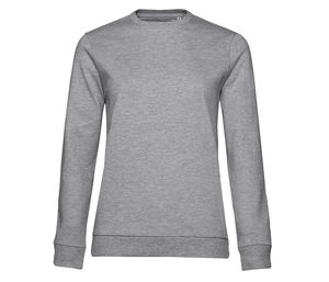 B&C BCW02W - Dames crewneck Heide Grijs