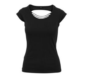Build Your Brand BY035 - Dames shirt met open rug Zwart