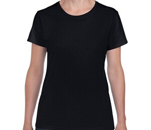 Gildan GN182 - Dames 180 T-shirt met ronde hals Zwart