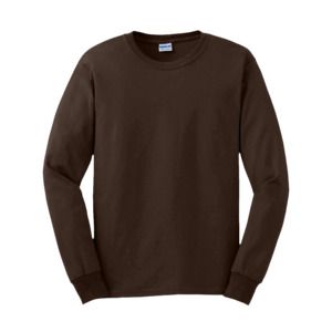 Gildan GN186 - Ultra Katoen T-shirt Lange Mouw voor volwassenen Donkere Chocolade