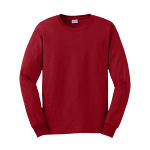 Gildan GN186 - Ultra Katoen T-shirt Lange Mouw voor volwassenen Kardinaalrood