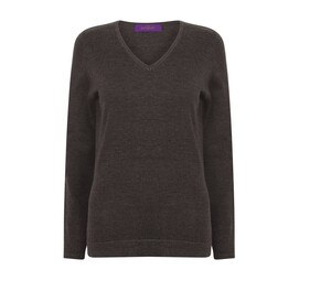 HENBURY HY721 - Pull col V femme Grijs gemêleerd