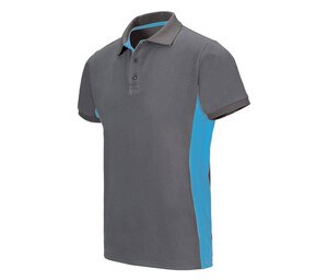 VELILLA V5504 - POLO BICOLORE MANCHES COURTES Grijs / Hemelsblauw