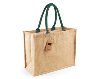 Westford mill WM407 - Classic Jute Shopper Natuurlijk/Bosgroen