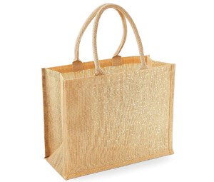 Westford mill WM437 - Glittering jute shopping bag Natuurlijk / Goud