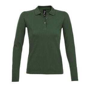 SOL'S 02083 - Perfect Lsl Women Dames Pique Poloshirt Met Lange Mouwen Fles groen
