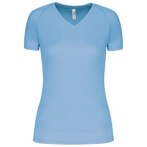 Proact PA477 - Dames sport-t-shirt V-hals Hemelsblauw