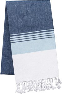 Kariban K134 - Gestreepte wikkeldoek Gestreepte denim / Hemelsblauw