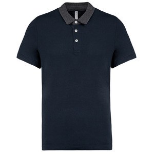 Kariban K260 - Tweekleurige herenpolo jersey Marine/Donkergrijs Heather