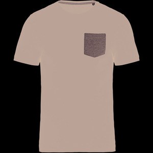 Kariban K375 - T-shirt BIO-katoen met borstzakje Zwart/Grijs Heather