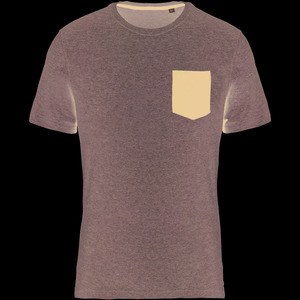 Kariban K375 - T-shirt BIO-katoen met borstzakje Grijs/ Heather/ Zwart