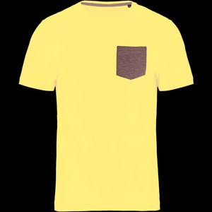 Kariban K375 - T-shirt BIO-katoen met borstzakje Marine / Grijze Heide