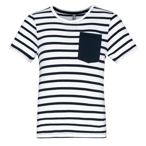 Kariban K379 - Gestreept T-shirt met zak en korte mouwen kids