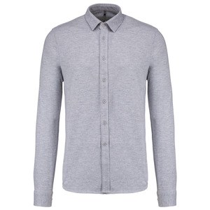 Kariban K508 - Piqué overhemd lange mouwen Oxford grijs