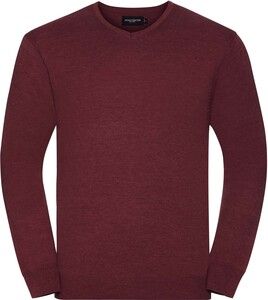 Russell Collection RU710M - V-Hals Gebreide Pullover Veenbessen Marl