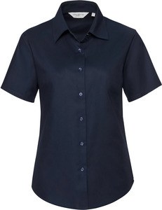 Russell Collection RU933F - Easy Care Oxford Overhemd Met Korte Mouw Helder marineblauw