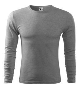 Malfini 119 - T-shirt Fit-T LS Heren Donkerblauw grijs
