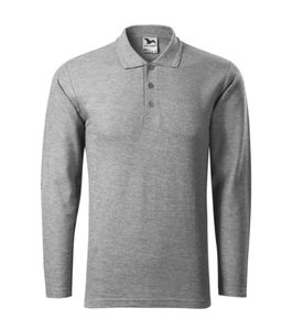 Malfini 221 - Polo Shirt Lange mouwen LS Heren Donkerblauw grijs