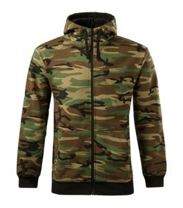 Malfini C19 - Trui Camo Zipper Heren camouflage bruin