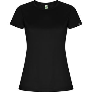 Roly CA0428 - IMOLA WOMAN Getailleerde T-shirt met raglanmouwen in technisch weefsel van gerecycleerd polyester CONTROL DRY Zwart