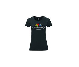 FRUIT OF THE LOOM VINTAGE SCV151 - Dames T-shirt met Fruit of the Loom-logo Zwart