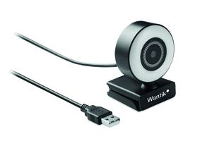 GiftRetail MO6395 - LAGANI 1080P HD webcam met ringlicht Zwart