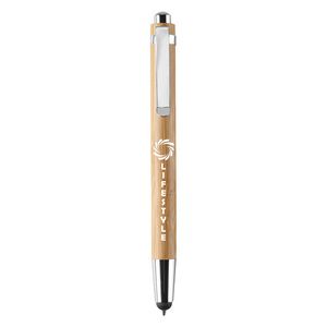 GiftRetail MO8052 - BYRON Bamboe balpen met touch tip Hout