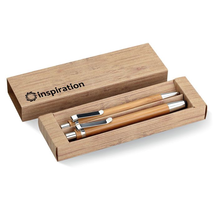 GiftRetail MO8111 - BAMBOOSET Bamboe pen en potloodset