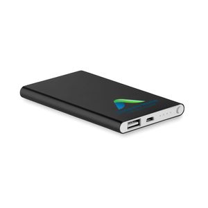 GiftRetail MO8735 - POWERFLAT Alu PowerBank 4000mAh Zwart