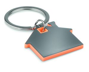 GiftRetail MO8877 - IMBA Huisvormige sleutelhanger Oranje