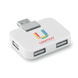 GiftRetail MO8930 - SQUARE USB hub 4 poorten Wit