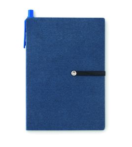 GiftRetail MO9213 - RECONOTE Gerecycled notitieboekje pen Blauw