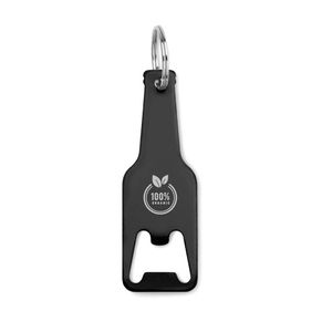 GiftRetail MO9247 - BOTELIA Aluminium sleutelhanger fles Zwart