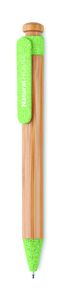 GiftRetail MO9481 - TOYAMA Balpen van bamboe/tarwe Groen