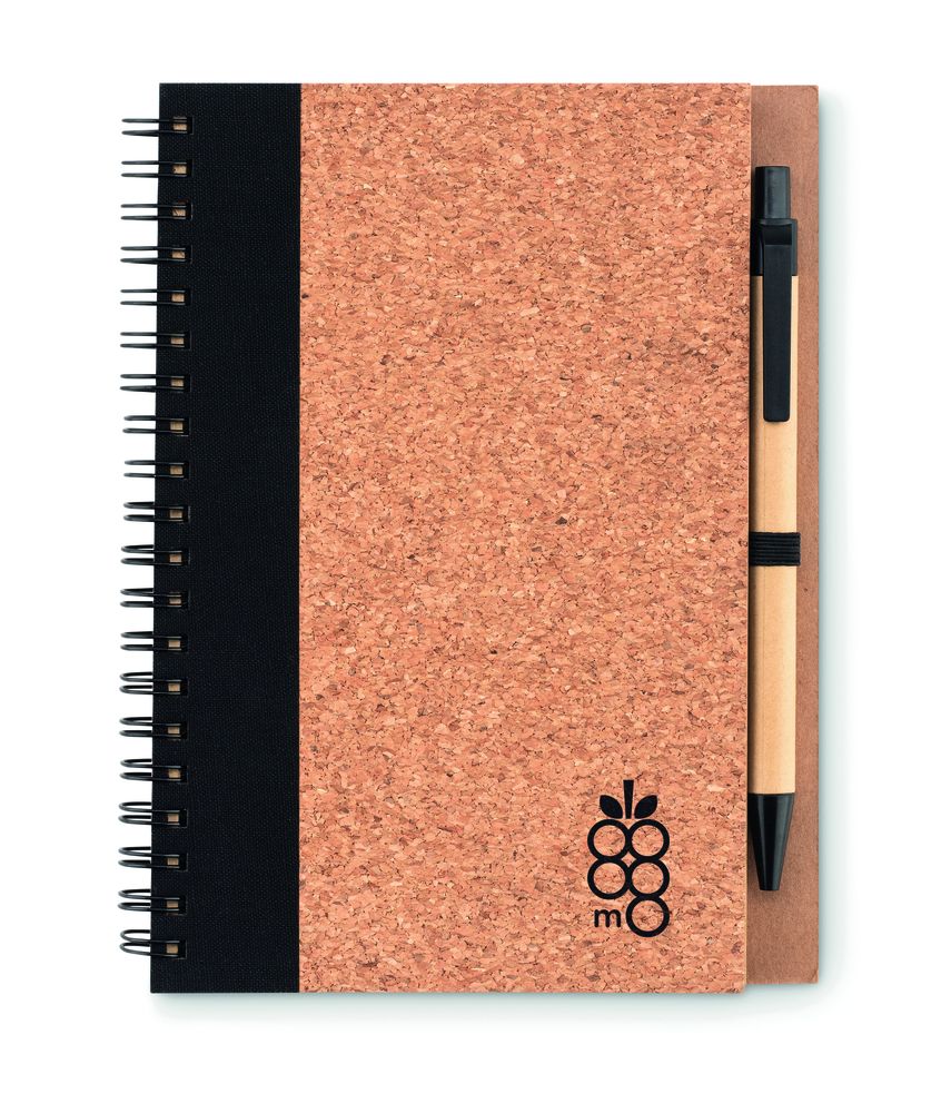 GiftRetail MO9859 - SONORA PLUSCORK Kurk notitieboek met pen