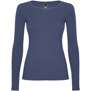 Roly CA1218 - EXTREME WOMAN Semi-getailleerde T-shirt met lange mouwen en kraag met fijne bies