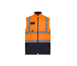 Yoko YK005 - Reflecterend hoogkwalitatief opentrekbaar vest voor spoorwegwerkers (HVW118) Hi Vis Oranje/Navy