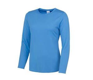 Just Cool JC012 - Neoteric ™ Ademend dames-T-shirt met lange mouwen Saffierblauw