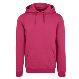 Build Your Brand BY011 - Zware Sweater Met Capuchon Hibiskus Roze