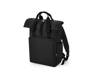 BAG BASE BG118L - RECYCLED TWIN HANDLE ROLL-TOP LAPTOP BACKPACK Zwart