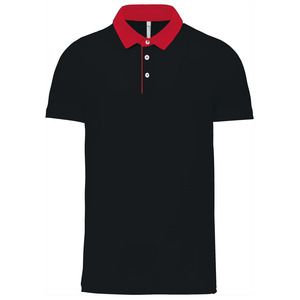 Kariban K260 - Tweekleurige herenpolo jersey Zwart / Rood