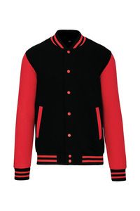 Kariban K497 - College jacket unisex Zwart / Rood