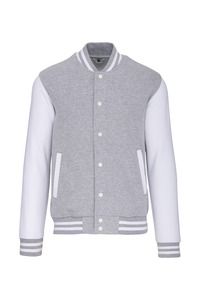 Kariban K497 - College jacket unisex Oxford grijs / wit