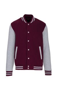 Kariban K497 - College jacket unisex Wijn / Oxford grijs