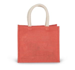 Kimood KI0273 - Shopper van jutecanvas - middelgroot model Echt koraal