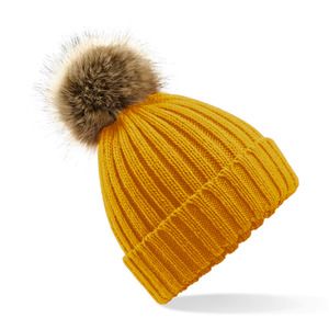 Beechfield B412 - POM POM BEANIE Mosterd