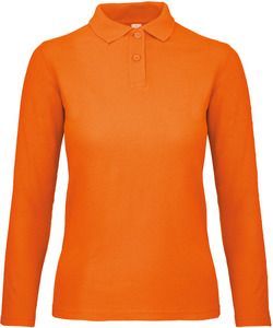 B&C CGPWI13 - ID.001 Ladies' long-sleeve polo shirt Oranje